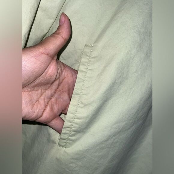 Eileen Fisher Keylime Green Cotton Water Resistant Jacket Size Large EUC - Picture 3 of 10